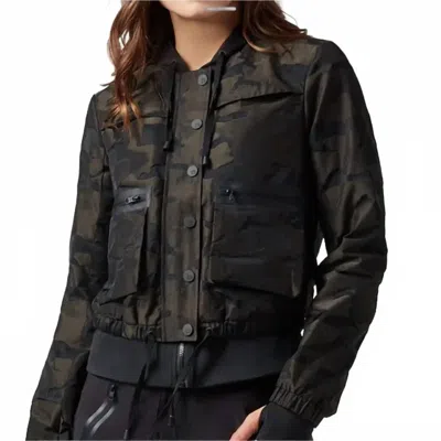 Blanc Noir Women's Skyfall Aviator Jacket In Olive Camo In Green