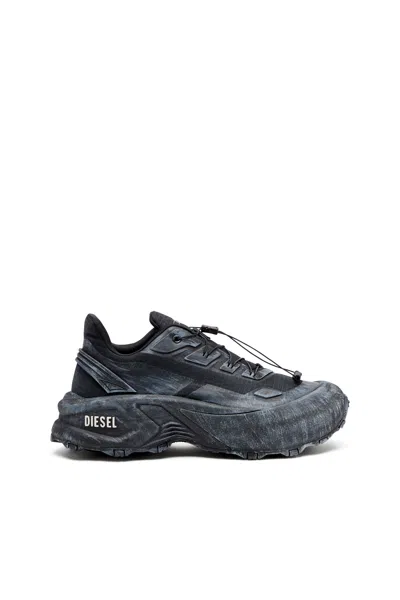 Diesel Black D-cage Runner Sneakers In Black