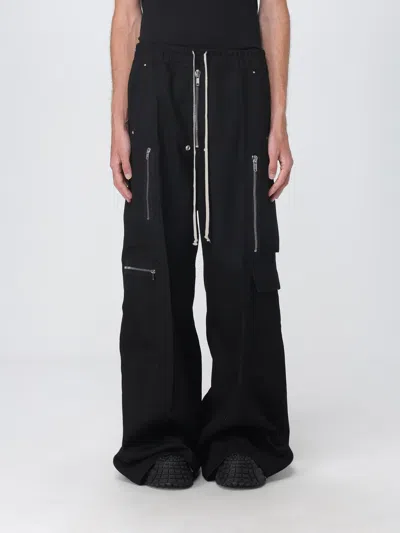 Rick Owens Wide-leg Trousers With High Waist And Utility Pockets In Black