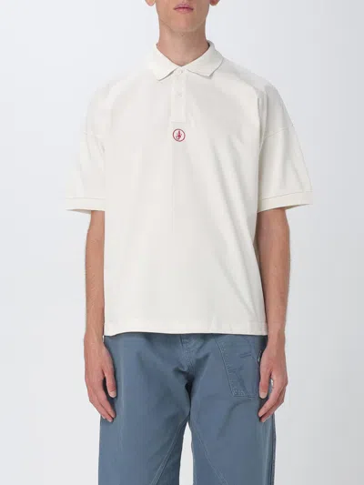 Jw Anderson Men Short-sleeve Polo Shirt With Logo In White