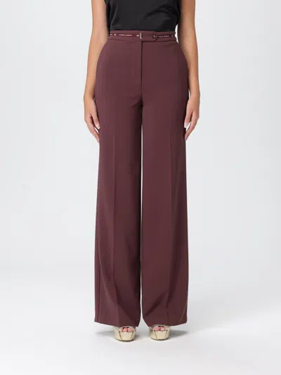 Elisabetta Franchi Pantalón Casual - Rojo Oscuro In Brown