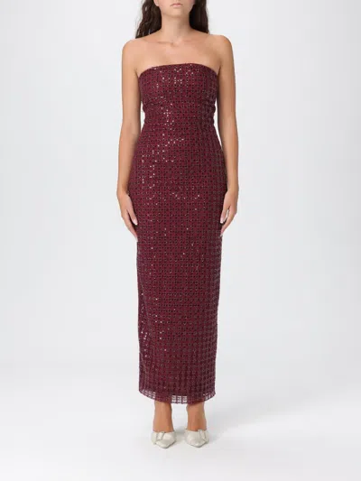 Rotate Birger Christensen Rotate Beaded Maxi Tube Dress In Brown
