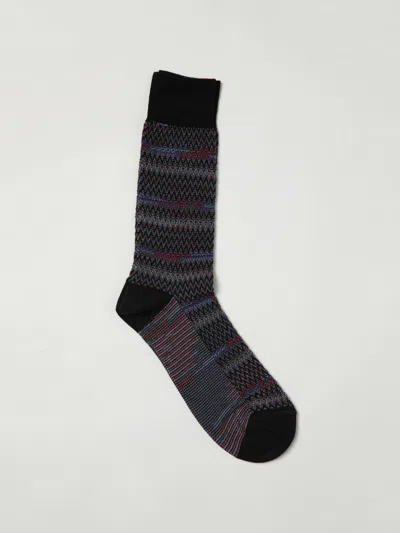 Missoni Zig-zag Patterned Socks In Gray