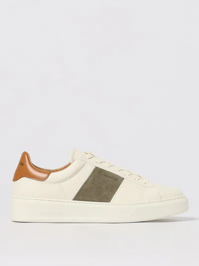Woolrich Modern Low-top Sneakers With Contrasting Heel Tab In White