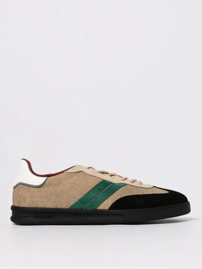 Woolrich Nubuck Low-top Sneaker Contrast Sole In Brown