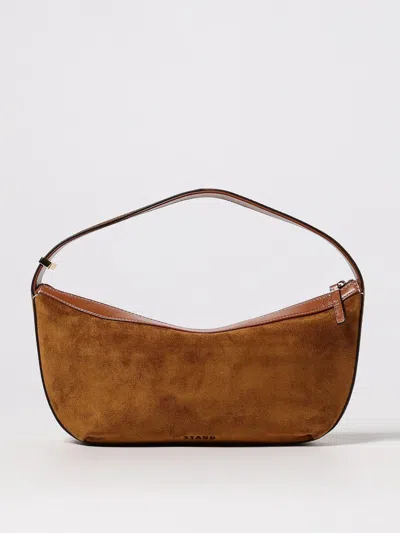 Staud Suede Zip-top Satchel In Brown