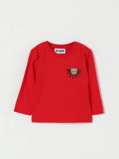 Moschino Red T-shirt For Babykids With Teddy Bear In Red