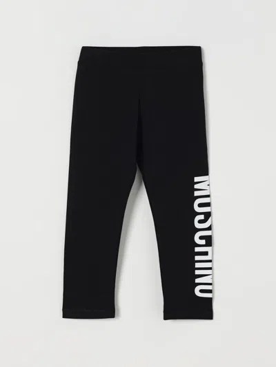 Moschino Legging In Jersey Logo Print In Black