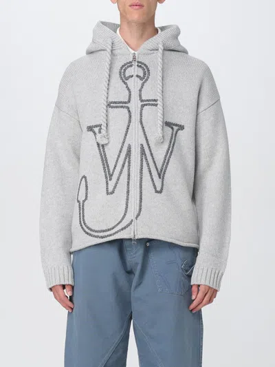 Jw Anderson J. W. Anderson Textured Zip-up Hoodie In Gray