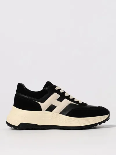 Hogan Hi-fi Panelled Lace-up Sneakers In Black