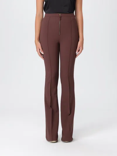 Elisabetta Franchi Flared Brown Trousers With High Waist In Brown