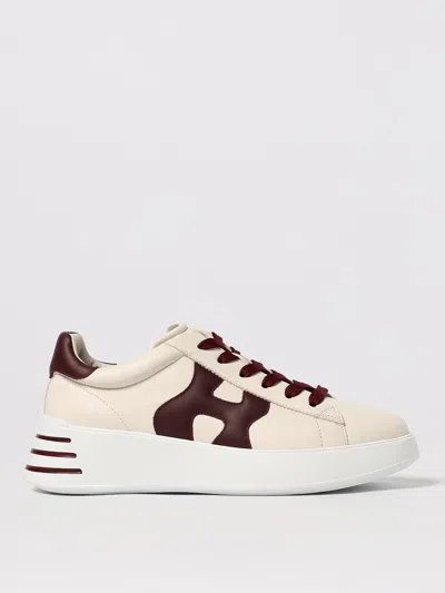 Hogan 'rebel H564' Leather Sneakers In Burgundy