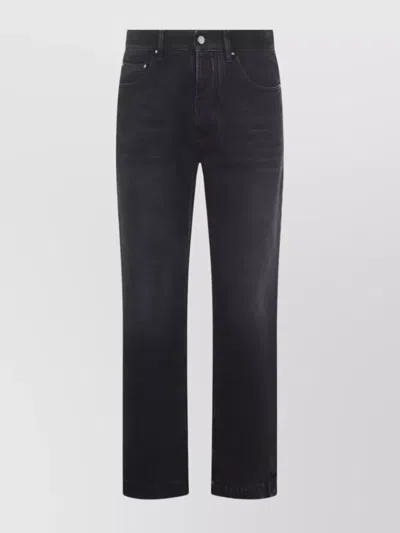 Amiri Straight Trousers With Five Pockets And Belt Loops In Black