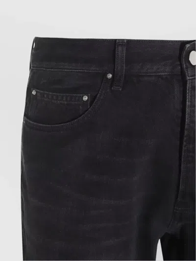 Amiri Straight Trousers With Five Pockets And Belt Loops In Black