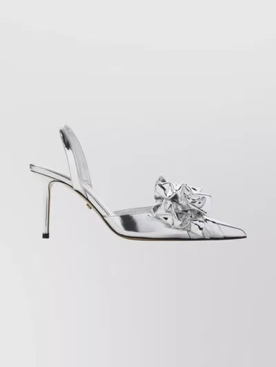 Mach&mach Mach & Mach Le Cadeau Silver Wrapped Leather Pumps In Metallic