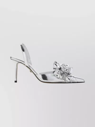 Mach&mach Mach & Mach Le Cadeau Silver Wrapped Leather Pumps In Metallic