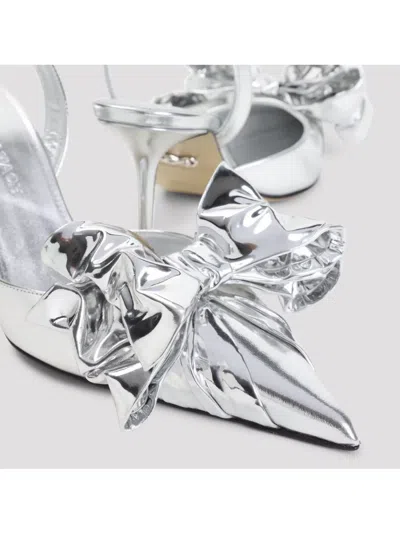 Mach&mach Mach & Mach Le Cadeau Silver Wrapped Leather Pumps In Metallic