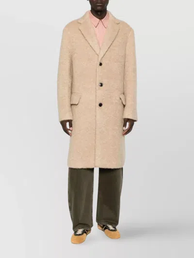 Dries Van Noten Beige Mohair Coat In Neutral