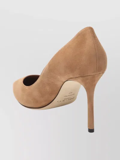 Jimmy Choo Romy 85 Pumps In Toffee Colour Suede In Brown