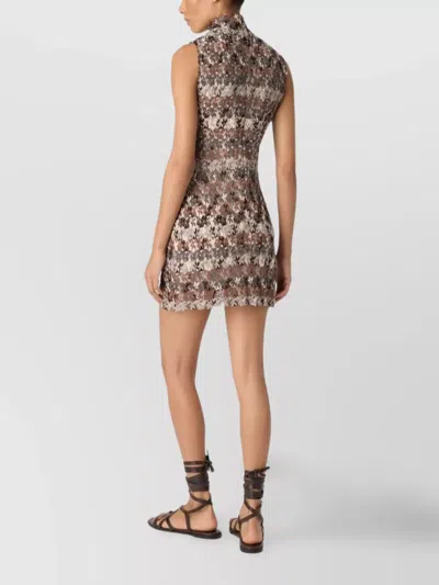 Missoni Minikleid Mit Stehkragen Aus Strukturierter Spitze In Multi