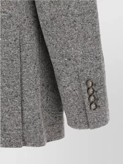 Brunello Cucinelli Tailored Suit Set Double-breasted Jacket In Gray