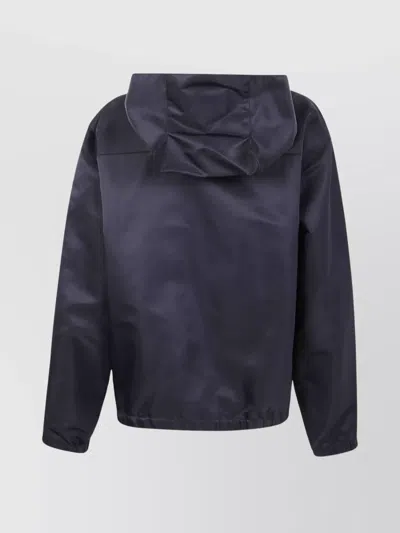 Coperni Hooded Jacket With Side Pockets And Elastic Hem In Blue