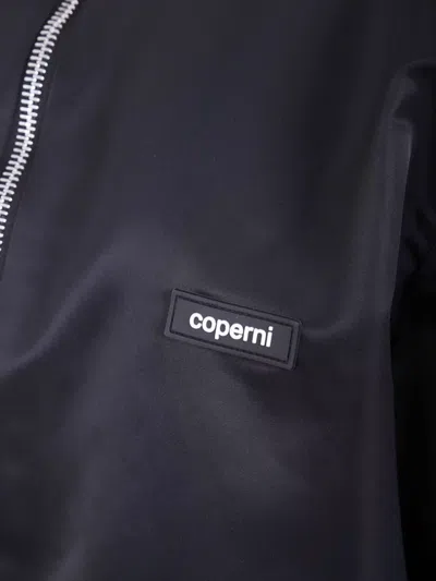 Coperni Hooded Jacket With Side Pockets And Elastic Hem In Blue