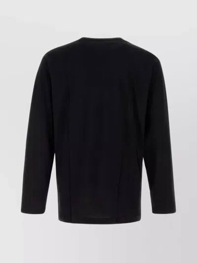 Yohji Yamamoto Oversized Graphic Print Long Sleeve T-shirt In Black