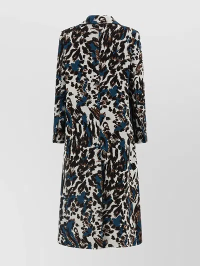 Missoni Long Animal Print Coat Featuring Pockets In Black