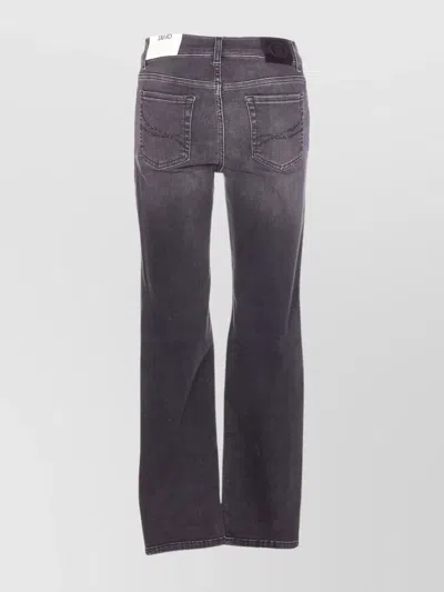 Liu •jo Faded Trousers With Belt Loops And Rivets In Gray