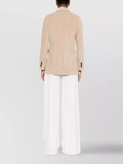 Circolo 1901 Double-breasted Cotton Jacket Featuring Flap Pockets In White