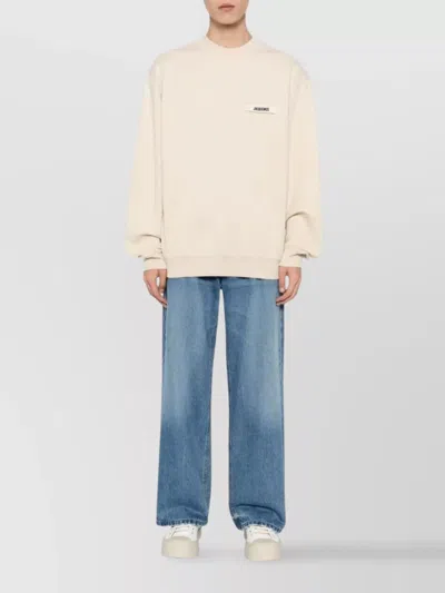 Jacquemus Cotton Sweatshirt In Neutral