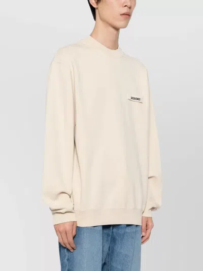 Jacquemus Cotton Sweatshirt In Neutral