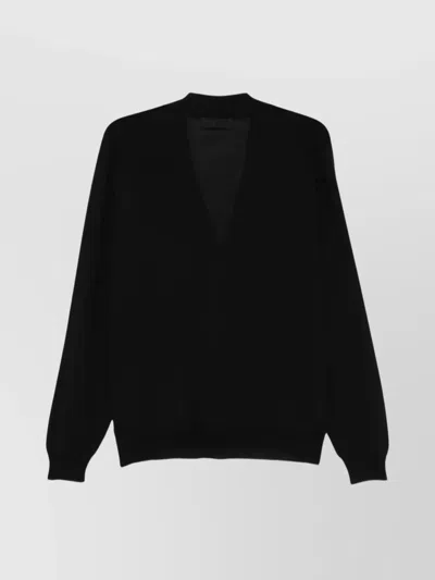 Lardini Button-front Wool Cardigan In Black