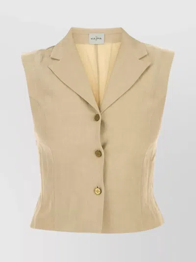 Le Kasha Tailored Sleeveless Vest Notched Lapel In Neutral