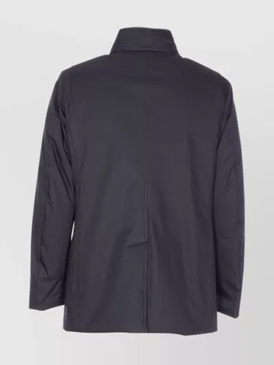 Moorer High Neck Padded Jacket With Cuff Straps In Blue