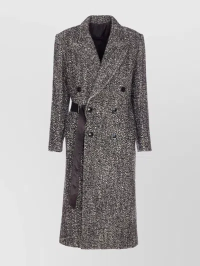 Isabel Marant Double-breasted Coat Belted Waist In Black