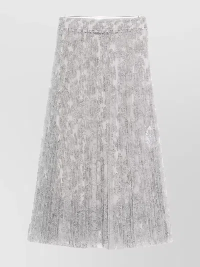 Ermanno Scervino Midi Skirt With Floral Lace Overlay In Multi