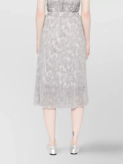 Ermanno Scervino Midi Skirt With Floral Lace Overlay In Multi