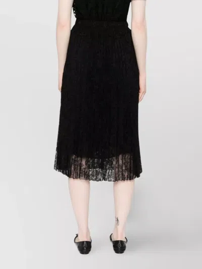 Ermanno Scervino Midi Skirt With Lace Overlay Design In Black