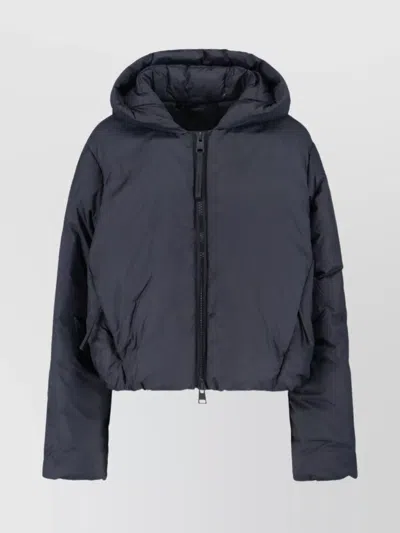 Canada Goose Hooded Jacket With Elasticated Cuffs And Pockets In Blue