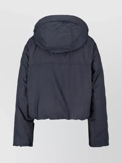 Canada Goose Hooded Jacket With Elasticated Cuffs And Pockets In Blue