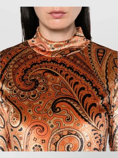 Etro Paisley Print Dress In Orange
