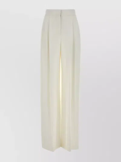 Alberta Ferretti Pantalone Dalla Gamba Ampia In Crepe Stretch Bianco  Donna In White