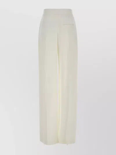 Alberta Ferretti Pantalone Dalla Gamba Ampia In Crepe Stretch Bianco  Donna In White