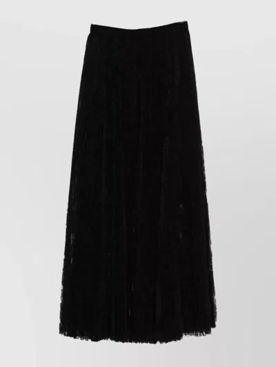 Ermanno Scervino Midi Skirt With Lace Overlay Design In Black