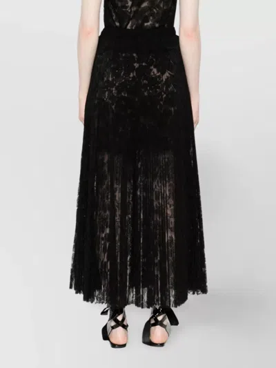 Ermanno Scervino Midi Skirt With Lace Overlay Design In Black