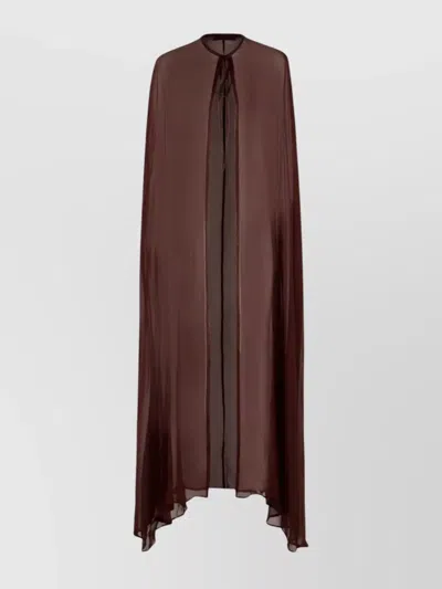 Raquel Diniz Flowing Silk Cape A-line Hem In Brown