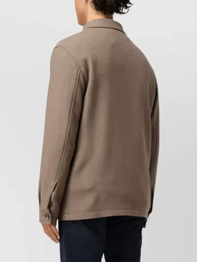 Tagliatore Wool Blend Jacket Flap Pockets In Brown