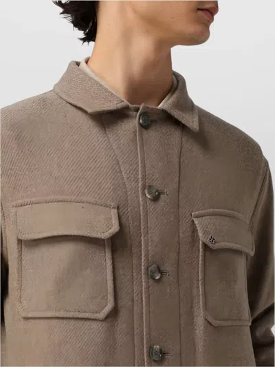 Tagliatore Wool Blend Jacket Flap Pockets In Brown